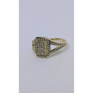 Brand New Men’s 14k Gold Filled VVS CZ Size 8 Ring (CM8 Stamp) Statement Style